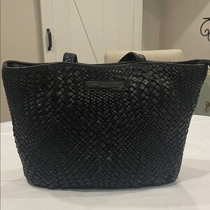 Marta Ponti Portugal Black Leather Woven Bag